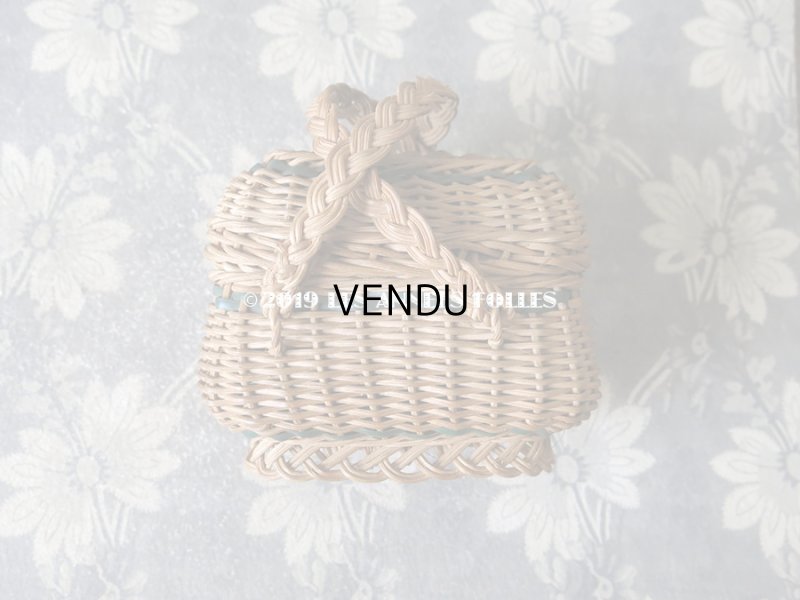 画像3: アンティーク ドール用 パニエ グリーンのライン入り