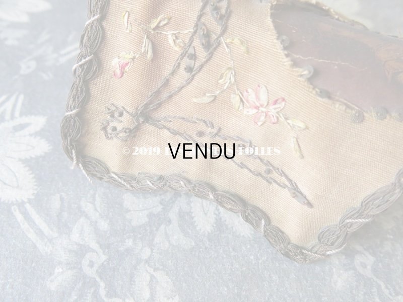 画像5: 19世紀 アンティーク  キャンドルシェード 薔薇のリボン刺繍