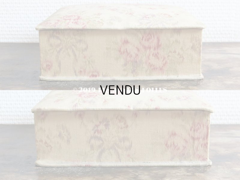 画像5: 1900年代 アンティーク 薄紫色のリボン & 薔薇のガーランド  カルトナージュボックス
