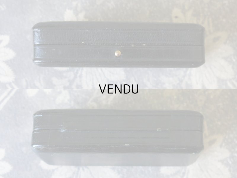 画像7: アンティーク 本革製 ジュエリーボックス ブラック