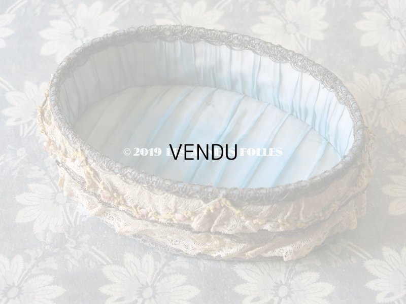 画像8: 1900年代 アンティーク 薔薇のロココトリム＆レースの装飾 ガラスの蓋の小物入れ　オールドローズ