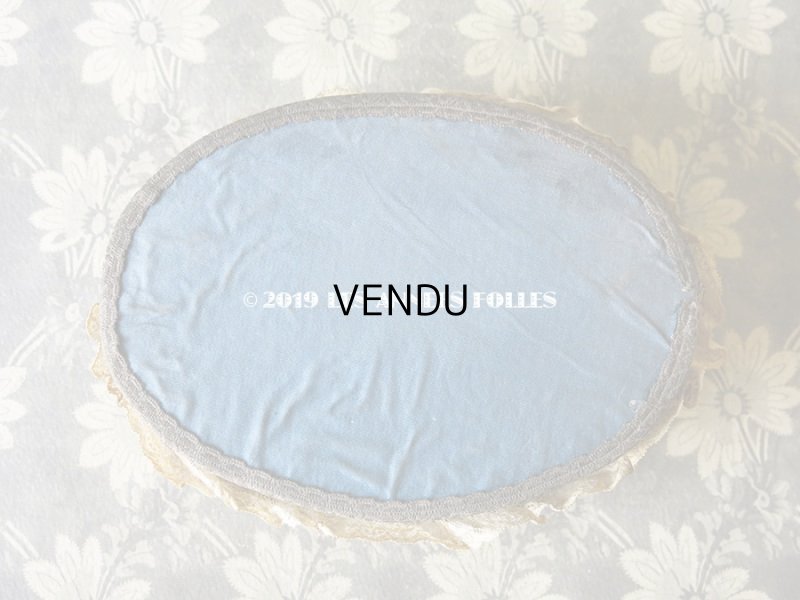 画像9: 1900年代 アンティーク 薔薇のロココトリム＆レースの装飾 ガラスの蓋の小物入れ　オールドローズ