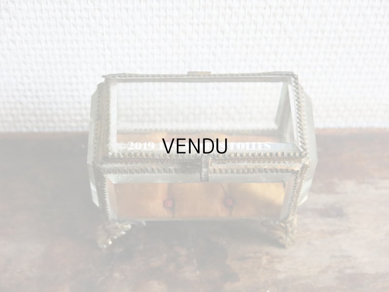 画像5: 19世紀 アンティーク ジュエリーボックス ロカイユ装飾の脚 オレンジのシルクサテンのクッション