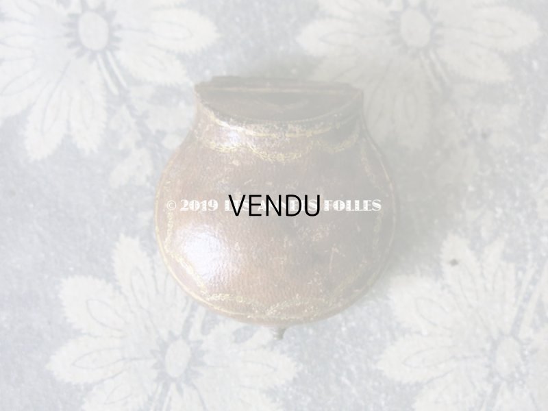 画像7: 19世紀 アンティーク 本革製 ジュエリーボックス 金彩入り ブラウン リングボックス