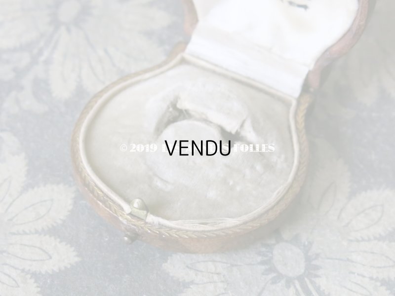 画像4: 19世紀 アンティーク 本革製 ジュエリーボックス 金彩入り ブラウン リングボックス