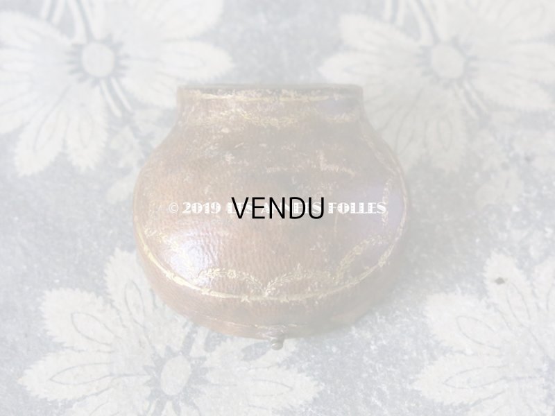 画像5: 19世紀 アンティーク 本革製 ジュエリーボックス 金彩入り ブラウン リングボックス