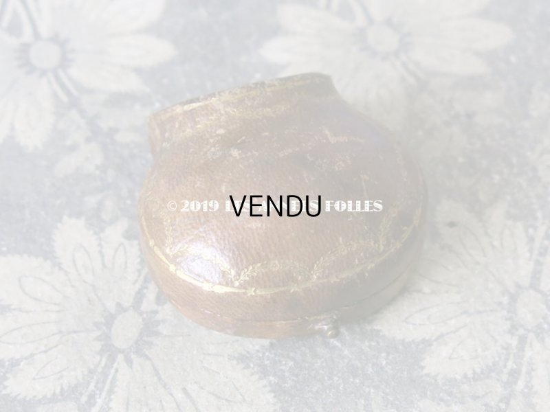 画像11: 19世紀 アンティーク 本革製 ジュエリーボックス 金彩入り ブラウン リングボックス