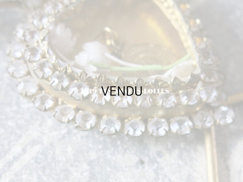 画像8: 19世紀 アンティーク ルリケール 聖母マリアのハート 鈴蘭の布花＆メダイユ