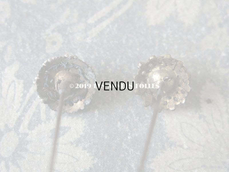 画像6: 19世紀 アンティーク　ビーズ刺繍のハットピン 2ピースのセット