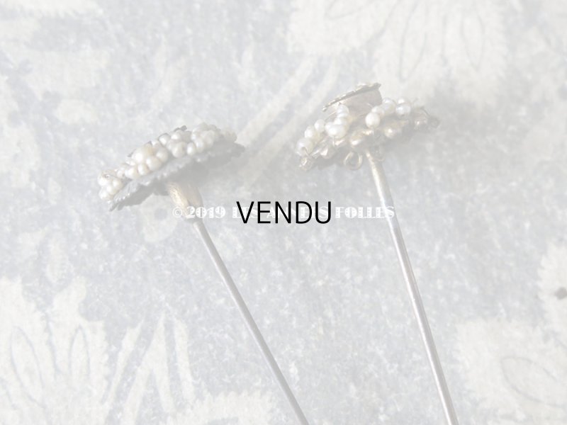 画像5: 19世紀 アンティーク　ビーズ刺繍のハットピン 2ピースのセット