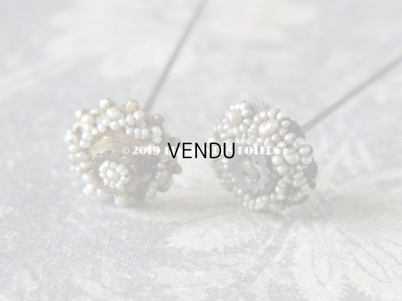 画像3: 19世紀 アンティーク　ビーズ刺繍のハットピン 2ピースのセット