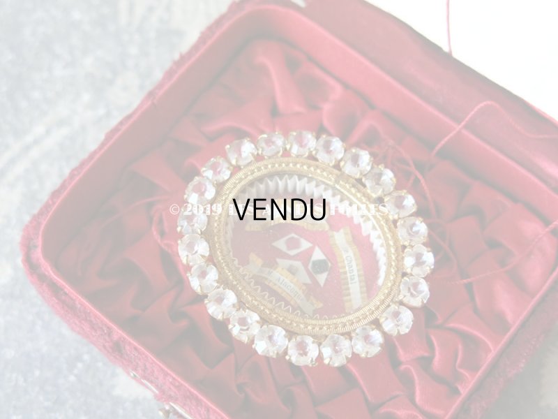 画像3: 1890年 アンティーク ルリケール 証明書&封蝋付き 聖遺物のペンダント 透明のラインストーン 聖人の遺品 MARQUERITE-MARIE ALACOQUE