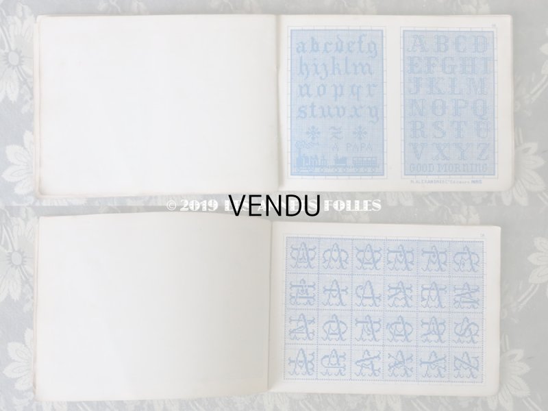 画像6: 19世紀末 アンティーク クロスステッチ & イニシャル モノグラムの刺繍図案帳 MANUELE DE MARQUES & BRODERIES N 98 - N.ALEXANDRE&CIE -