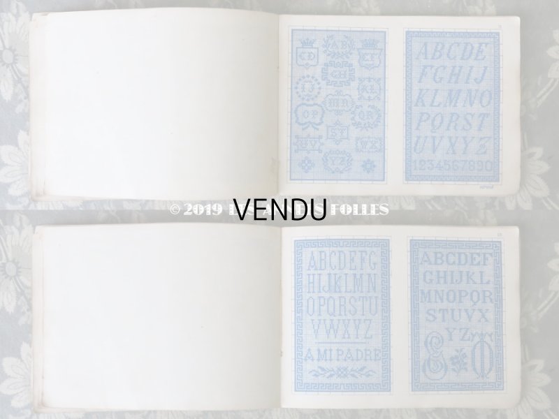 画像5: 19世紀末 アンティーク クロスステッチ & イニシャル モノグラムの刺繍図案帳 MANUELE DE MARQUES & BRODERIES N 98 - N.ALEXANDRE&CIE -