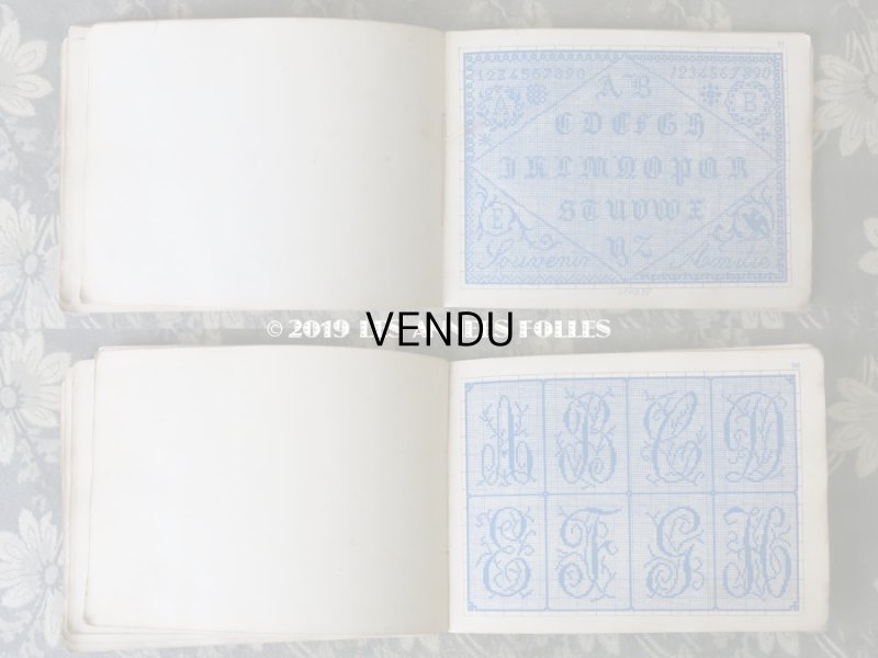 画像7: 19世紀末 アンティーク クロスステッチ & イニシャル モノグラムの刺繍図案帳 MANUELE DE MARQUES & BRODERIES N 98 - N.ALEXANDRE&CIE -