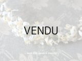 アンティーク オレンジの花のヘッドリース ワックスフラワー ウェディング 結婚式 ティアラ
