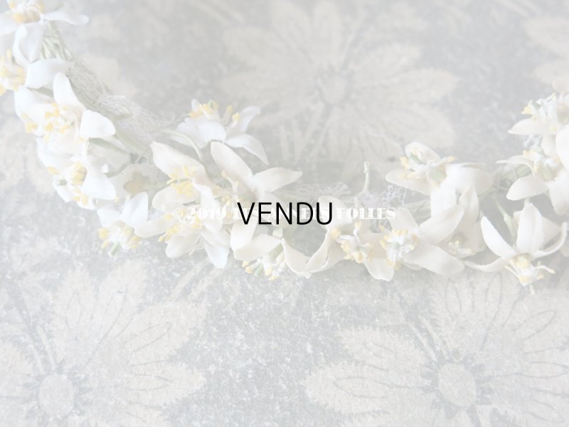 画像13: アンティーク オレンジの花のヘッドリース ワックスフラワー ウェディング 結婚式 ティアラ
