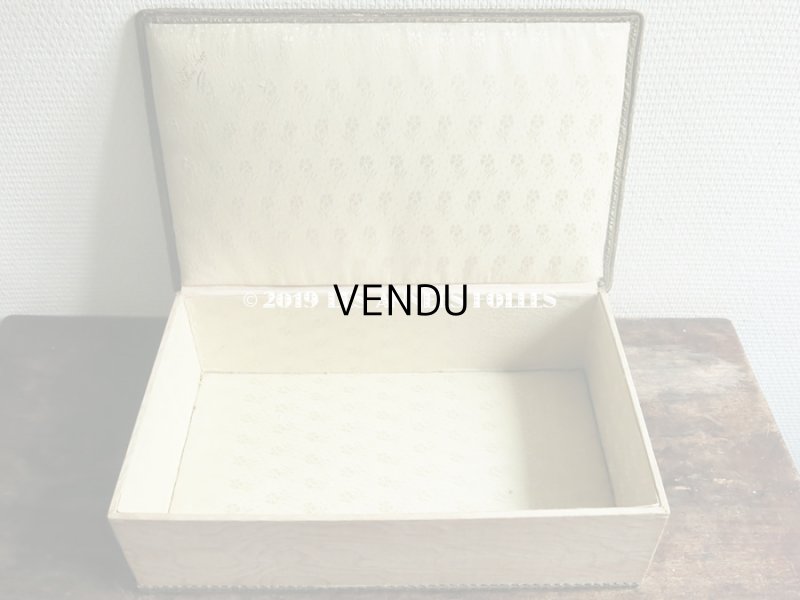 画像10: 1900年代 アンティーク リボン刺繍 大きなカルトナージュボックス　