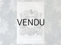 19世紀 アンティーク メニューカード 栗鼠＆フルーツのガーランド
