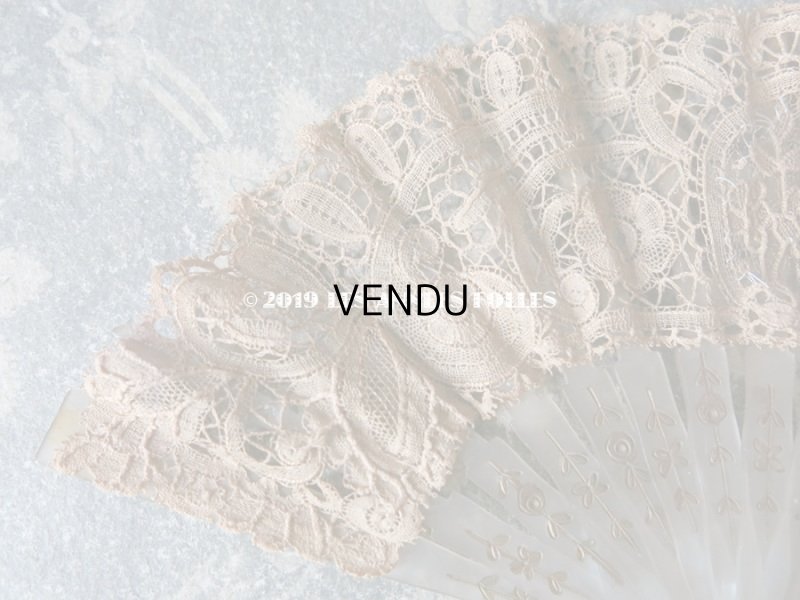 画像3: アンティーク ドール用 レースのファン デュシェス＆ポワンドガーズ 扇子