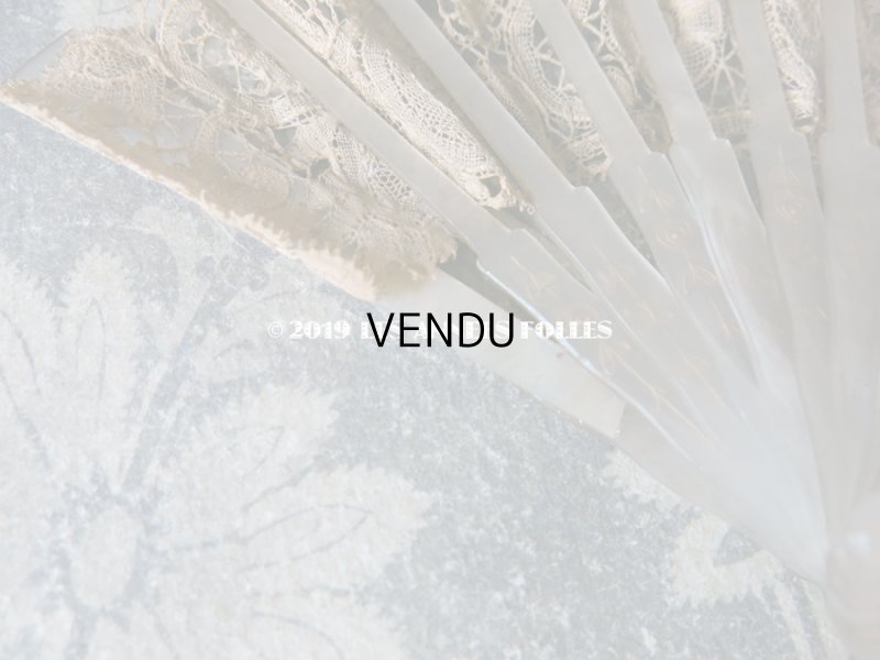 画像7: アンティーク ドール用 レースのファン デュシェス＆ポワンドガーズ 扇子