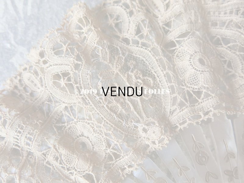 画像4: アンティーク ドール用 レースのファン デュシェス＆ポワンドガーズ 扇子