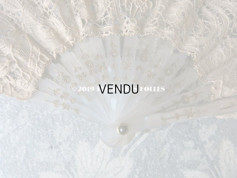 画像6: アンティーク ドール用 レースのファン デュシェス＆ポワンドガーズ 扇子