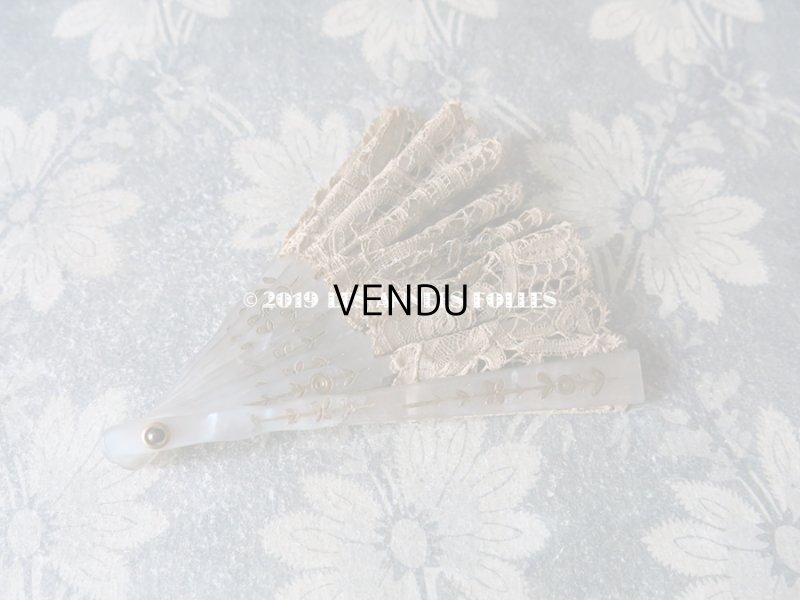 画像10: アンティーク ドール用 レースのファン デュシェス＆ポワンドガーズ 扇子