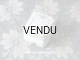 アンティーク ジュエリーボックス 金彩入り オフホワイト リングボックス