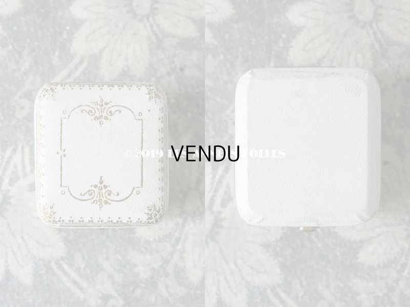 画像3: アンティーク ジュエリーボックス 金彩入り オフホワイト リングボックス