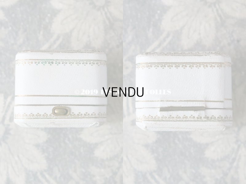 画像4: アンティーク ジュエリーボックス 金彩入り オフホワイト リングボックス