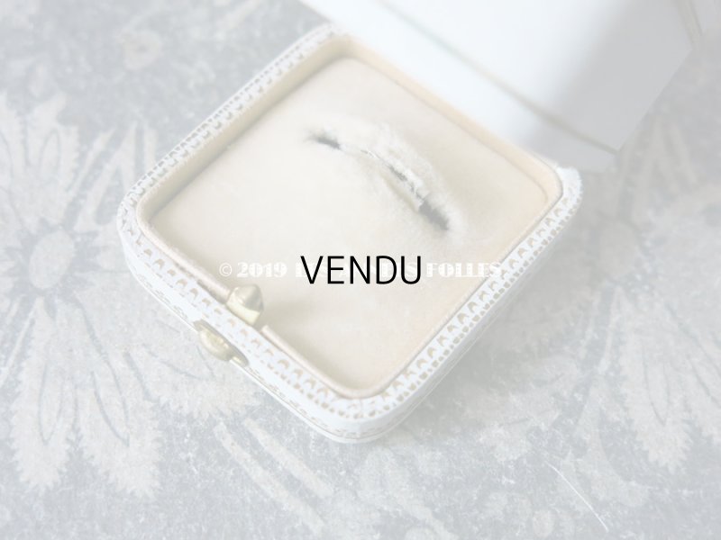 画像7: アンティーク ジュエリーボックス 金彩入り オフホワイト リングボックス
