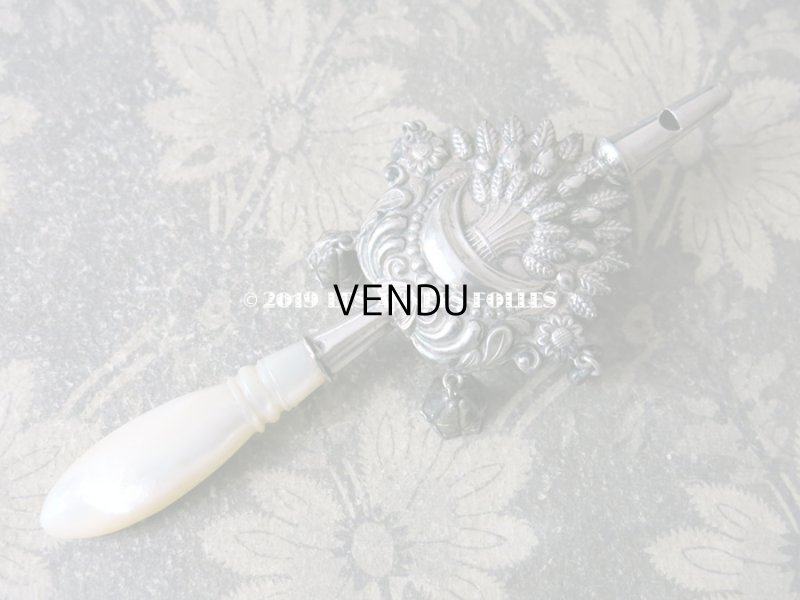 画像5: 19世紀 ナポレオン3世時代 アンティーク ラトル 麦＆ハート シルバー製