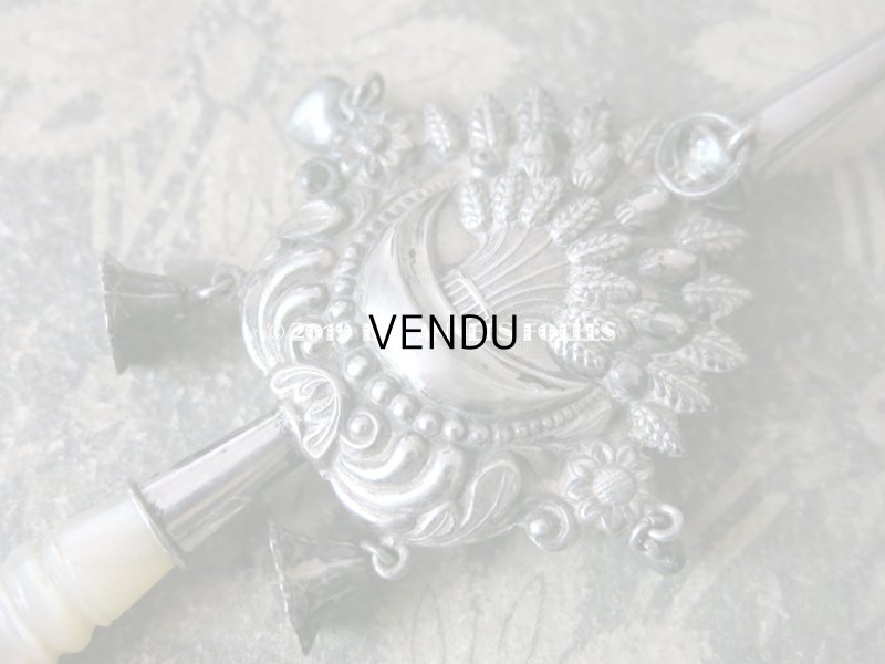 画像3: 19世紀 ナポレオン3世時代 アンティーク ラトル 麦＆ハート シルバー製