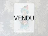 19世紀末　アンティーク クロモ 薔薇と少女 - CHOCOLAT POULAIN -