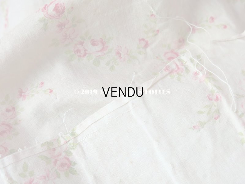 画像7: 19世紀末 アンティーク  薔薇のガーランド コットン製ファブリック  80×230cm