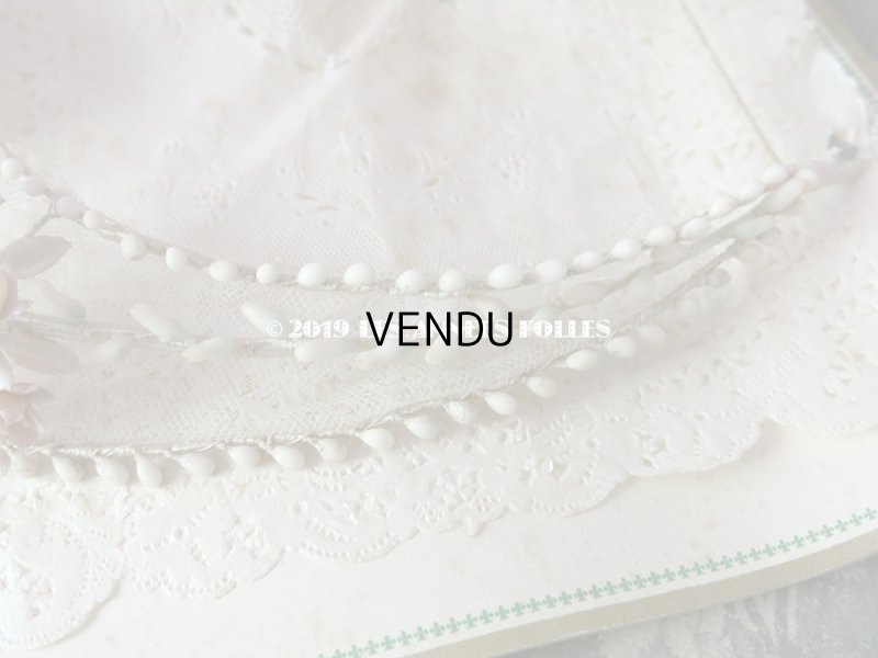 画像8: 未使用 アンティーク 台紙付 ワックスフラワーのヘッドリース パール加工 ウェディング 結婚式 ティアラ