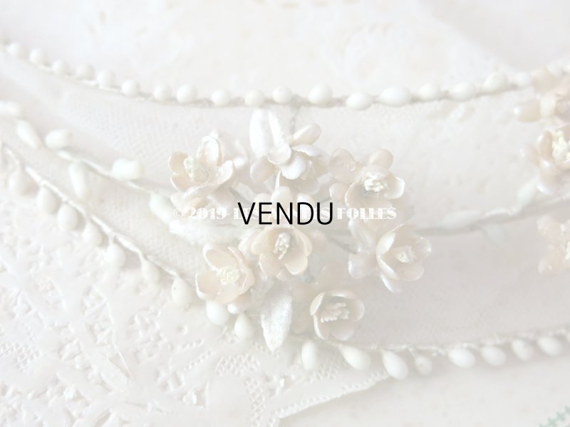 画像5: 未使用 アンティーク 台紙付 ワックスフラワーのヘッドリース パール加工 ウェディング 結婚式 ティアラ