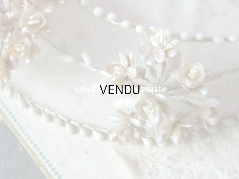 画像7: 未使用 アンティーク 台紙付 ワックスフラワーのヘッドリース パール加工 ウェディング 結婚式 ティアラ