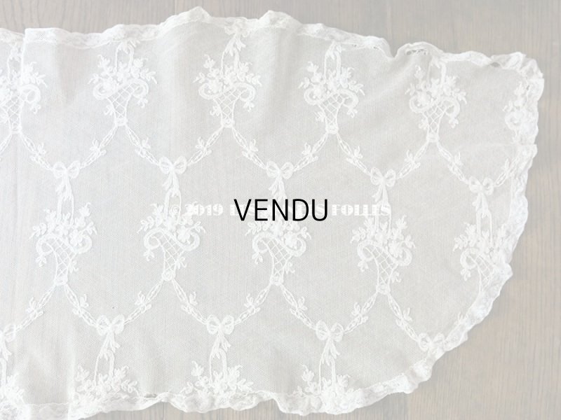 画像10: アンティーク 花かごのチュールレース 108×40cm