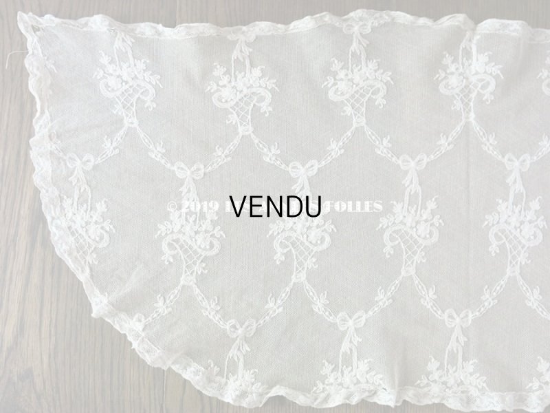 画像9: アンティーク 花かごのチュールレース 108×40cm