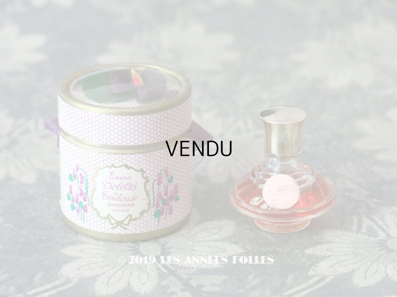 画像1: アンティーク とても小さな 菫のパフュームボックス＆ボトル ESSENCE VIOLETTE DE TOULOUSE - BERDOUES FRANCE -