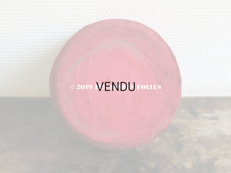 画像3: 1900年代 アンティーク ベルベットの台座 赤　ラウンド型