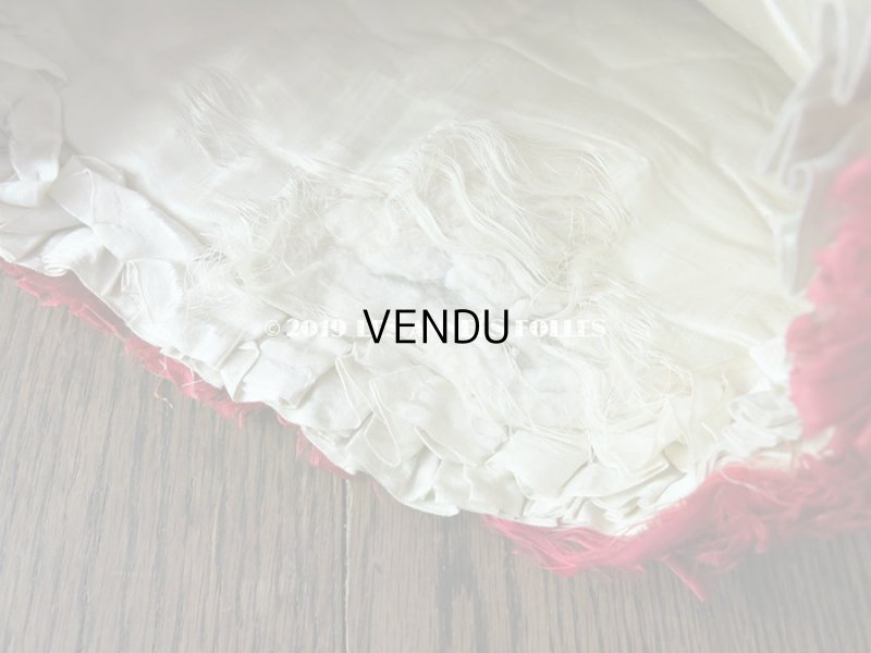 画像9: 19世紀 アンティーク シルク製 ハンキーケース 王冠&モノグラムのメタル刺繍 スモーキーレッド&グレイッシュベージュ ハンカチ用ポシェット