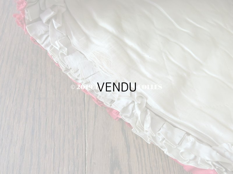 画像8: 19世紀 アンティーク シルク製 ハンキーケース 王冠&モノグラムのメタル刺繍 スモーキーレッド&グレイッシュベージュ ハンカチ用ポシェット