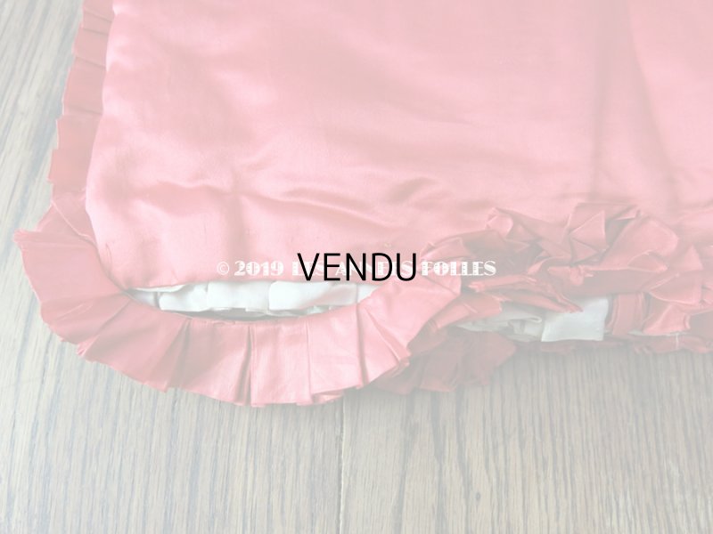 画像7: 19世紀 アンティーク シルク製 ハンキーケース 王冠&モノグラムのメタル刺繍 スモーキーレッド&グレイッシュベージュ ハンカチ用ポシェット