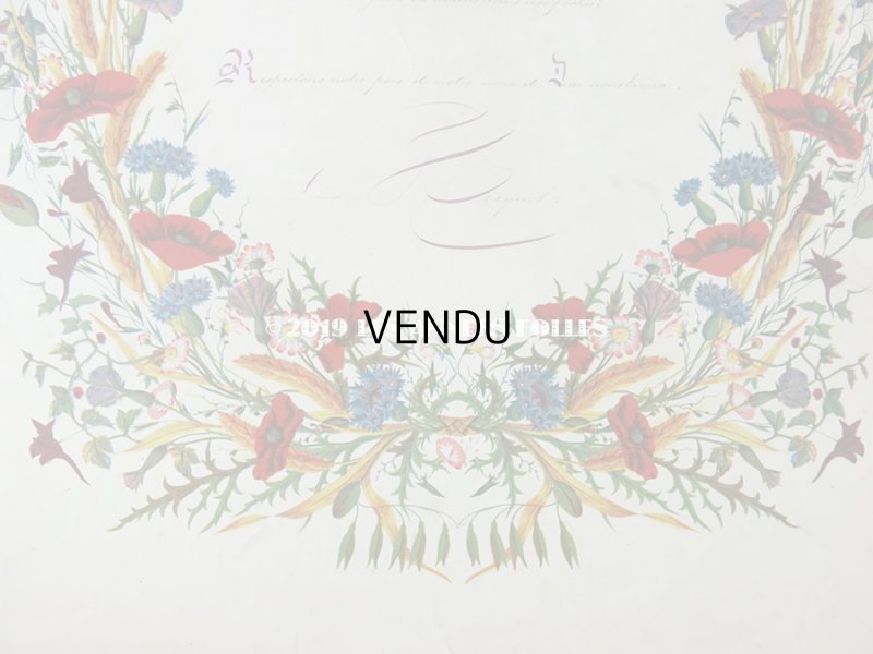 画像4: 19世紀 アンティーク 版画 草花のリース