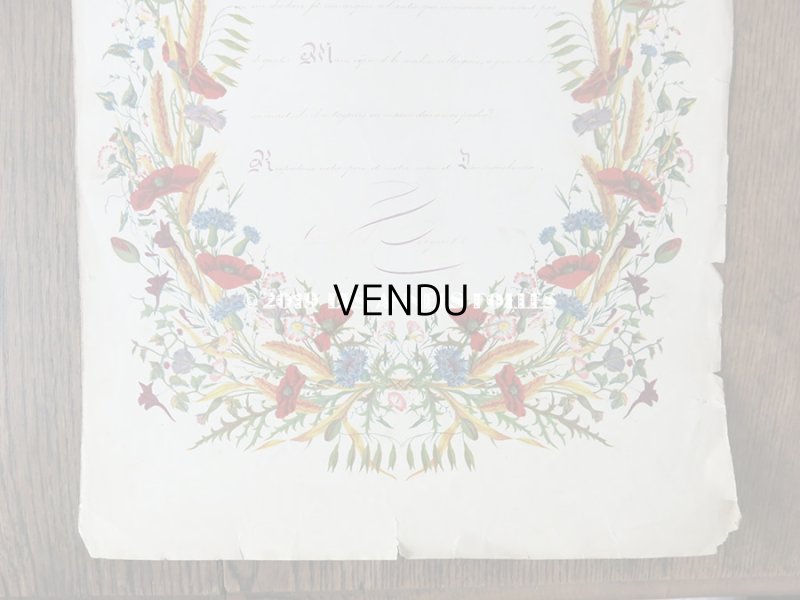 画像3: 19世紀 アンティーク 版画 草花のリース