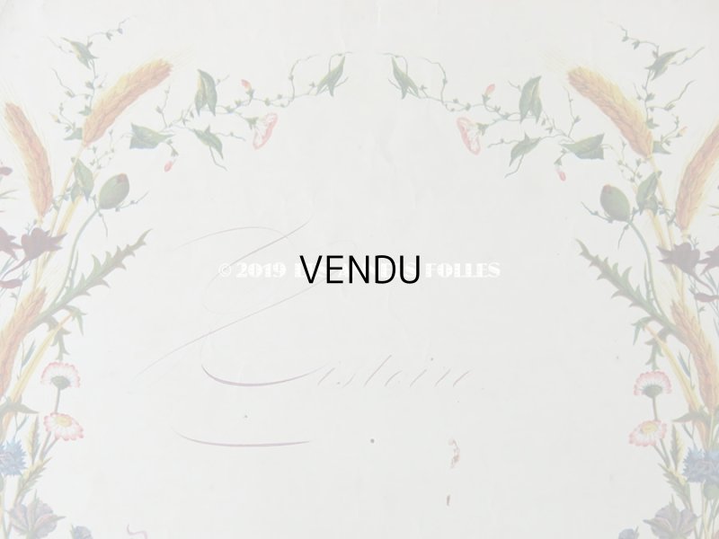 画像5: 19世紀 アンティーク 版画 草花のリース