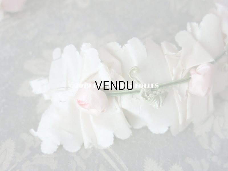 画像3: アンティーク ヘッドリース ピンクの薔薇のロココトリム